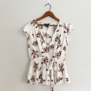 Angie Plunging V-Neck Floral Top